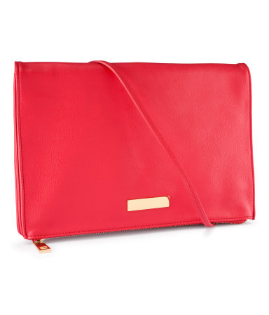 Shoulder Bag - predominant colour: hot pink; occasions: casual, evening, work, occasion, holiday; style: clutch; length: shoulder (tucks under arm); size: standard; material: faux leather; embellishment: studs; pattern: plain; trends: fluorescent; finish: plain; season: s/s 2013