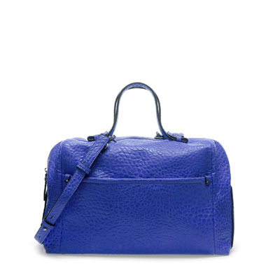 Bowling Bag - predominant colour: royal blue; occasions: casual, work; style: bowling; length: handle; size: standard; material: faux leather; pattern: plain; finish: plain; season: s/s 2013