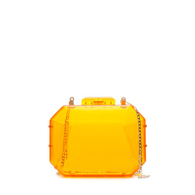 Neon MinaudiÉre - predominant colour: bright orange; occasions: evening, occasion; style: clutch; length: hand carry; size: mini; material: plastic/rubber; pattern: plain; trends: fluorescent; finish: plain; season: s/s 2013