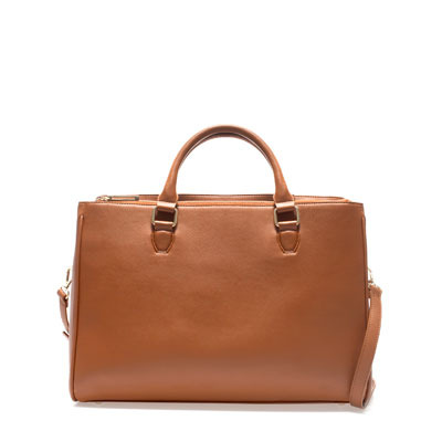 Office City Bag - predominant colour: tan; occasions: casual, work; type of pattern: standard; style: tote; length: handle; size: standard; material: faux leather; pattern: plain; finish: plain; season: s/s 2013
