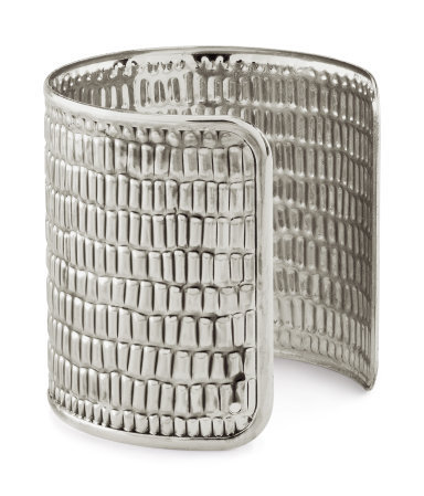 Bracelet - predominant colour: silver; occasions: casual, evening, work, occasion, holiday; style: cuff; size: large/oversized; material: chain/metal; trends: metallics; finish: metallic; embellishment: chain/metal; season: s/s 2013