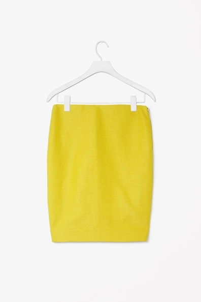 Textured Pencil Skirt - pattern: plain; style: pencil; fit: tailored/fitted; waist: mid/regular rise; predominant colour: yellow; occasions: casual, evening, occasion; length: just above the knee; fibres: cotton - mix; pattern type: fabric; texture group: woven light midweight; trends: boden brights; season: s/s 2013