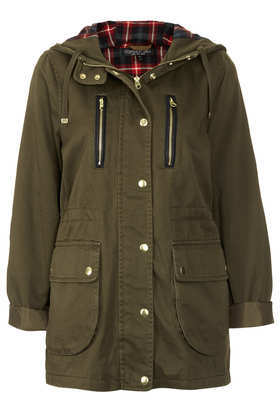 Tall Hooded Lightweight Jacket - pattern: plain; length: below the bottom; style: single breasted; back detail: hood; collar: high neck; predominant colour: khaki; occasions: casual; fit: straight cut (boxy); fibres: cotton - 100%; sleeve length: long sleeve; sleeve style: standard; texture group: cotton feel fabrics; collar break: high/illusion of break when open; season: s/s 2013