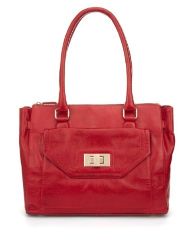 M&S Collection Leather Tote Bag - predominant colour: true red; occasions: casual, work; style: tote; length: shoulder (tucks under arm); size: standard; material: leather; pattern: plain; finish: plain; season: a/w 2013