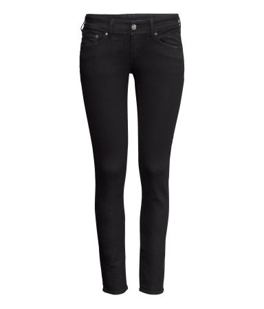 Super Skinny Super Low Jeans - style: skinny leg; length: standard; pattern: plain; pocket detail: traditional 5 pocket; waist: mid/regular rise; predominant colour: black; occasions: casual, evening, creative work; fibres: cotton - stretch; jeans detail: dark wash; texture group: denim; pattern type: fabric; trends: gorgeous grunge; season: a/w 2013