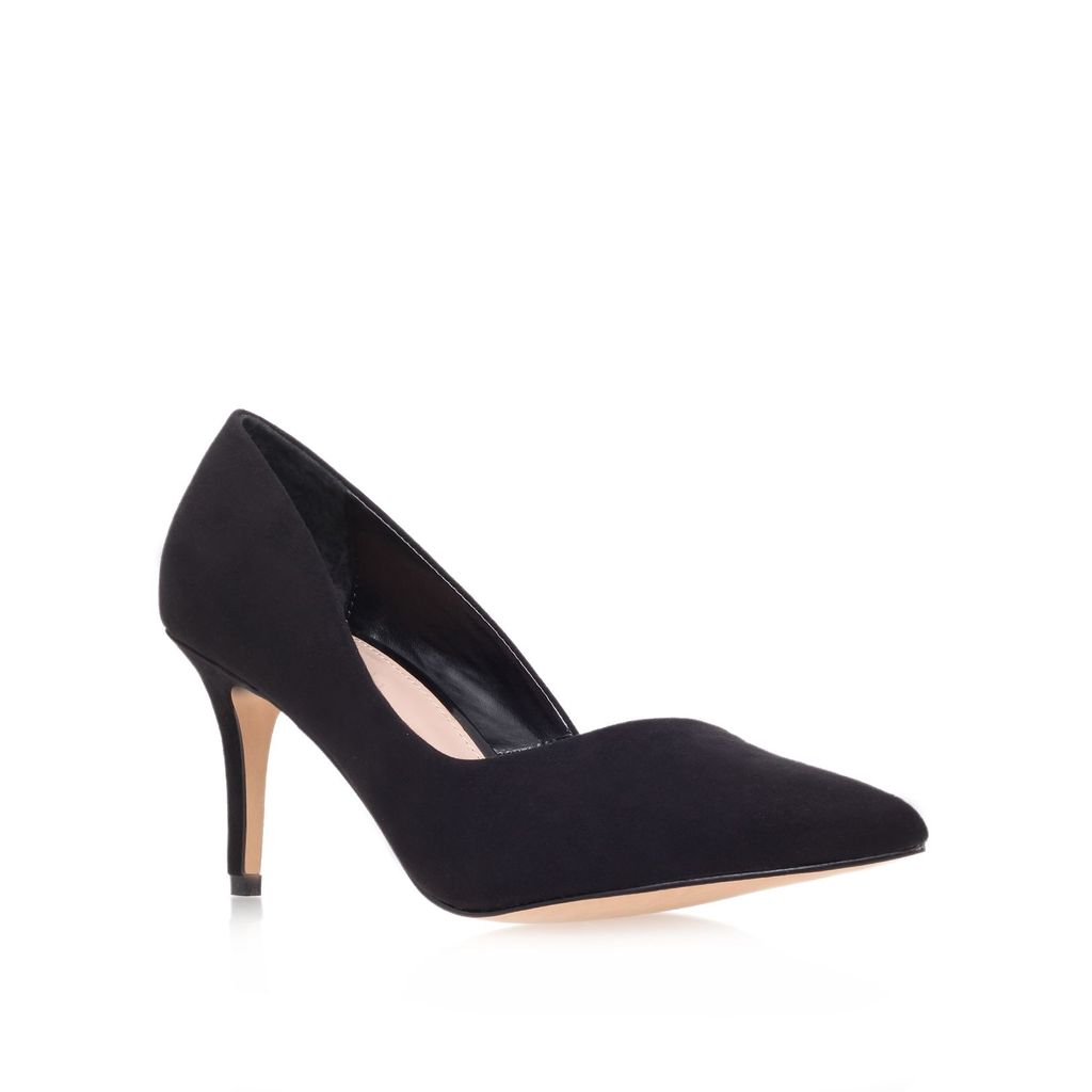 Abyss Mid Heel Court Shoes, Black - predominant colour: black; occasions: evening, work, occasion, creative work; material: faux leather; heel height: high; heel: stiletto; toe: pointed toe; style: courts; finish: plain; pattern: plain; season: a/w 2013