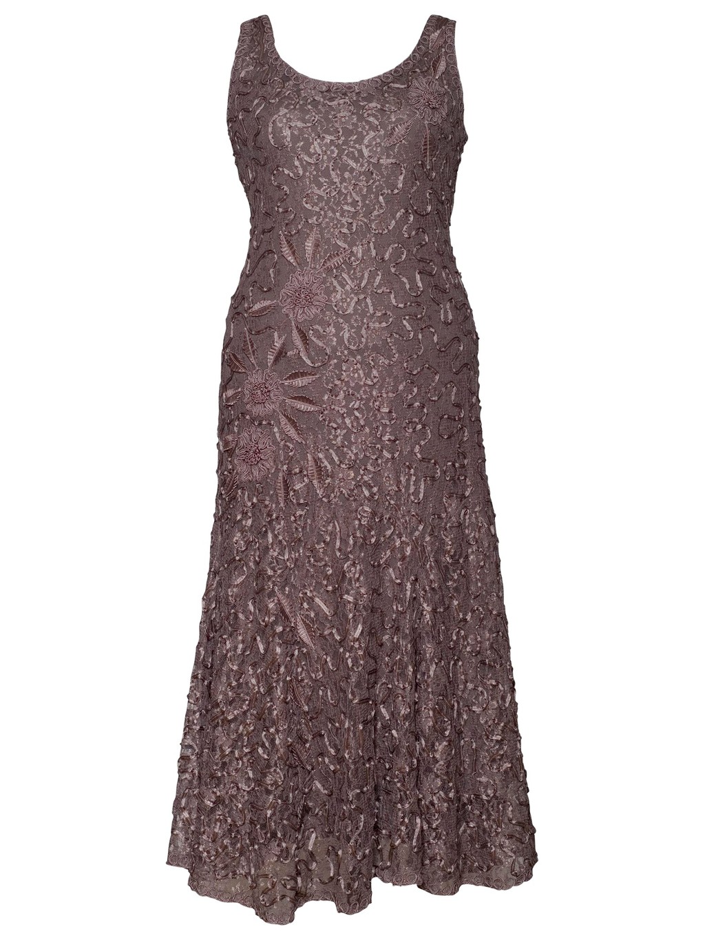 Lace Cornelli Embroidered Dress - neckline: round neck; sleeve style: sleeveless; style: maxi dress; length: ankle length; predominant colour: taupe; occasions: evening, occasion; fit: body skimming; fibres: nylon - mix; sleeve length: sleeveless; texture group: lace; pattern type: fabric; pattern: patterned/print; embellishment: embroidered; season: a/w 2013