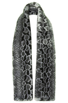 Mottled Oversize Stole - predominant colour: charcoal; secondary colour: light grey; occasions: casual, evening, work, creative work; type of pattern: standard; style: regular; size: standard; material: fabric; pattern: animal print; season: a/w 2013