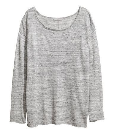 + Fine Knit Jumper - neckline: round neck; pattern: plain; style: standard; predominant colour: light grey; occasions: casual, creative work; length: standard; fibres: cotton - mix; fit: loose; sleeve length: long sleeve; sleeve style: standard; texture group: knits/crochet; pattern type: knitted - fine stitch; season: a/w 2013