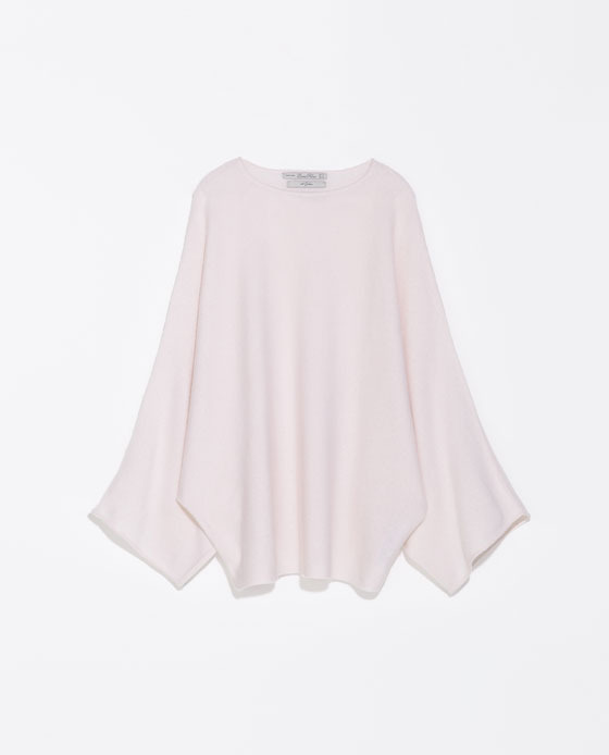 Cashmere Poncho - pattern: plain; length: below the bottom; collar: round collar/collarless; fit: loose; style: poncho/blanket; predominant colour: blush; occasions: casual, creative work; fibres: cashmere - 100%; sleeve length: long sleeve; sleeve style: standard; texture group: knits/crochet; collar break: high; pattern type: knitted - fine stitch; trends: sorbet shades; season: s/s 2014