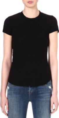 Crew Neck Cotton T Shirt, Women's, Size: Large, Black - pattern: plain; style: t-shirt; predominant colour: black; occasions: casual; length: standard; fibres: cotton - 100%; fit: body skimming; neckline: crew; sleeve length: short sleeve; sleeve style: standard; pattern type: fabric; texture group: jersey - stretchy/drapey; season: s/s 2014