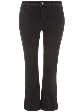 Black Classic Bootcut Jeans - style: bootcut; length: standard; pattern: plain; pocket detail: traditional 5 pocket; waist: mid/regular rise; predominant colour: black; occasions: casual, creative work; fibres: cotton - stretch; jeans detail: dark wash; texture group: denim; pattern type: fabric; season: s/s 2014