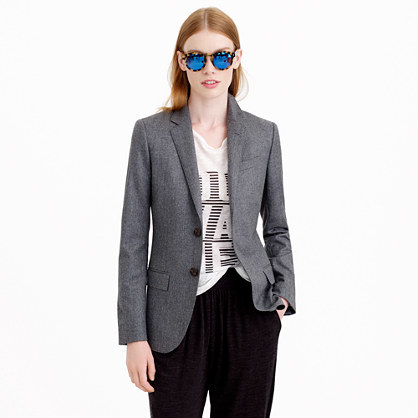 Collection Ludlow Blazer In Brilliant Zinnia - pattern: plain; style: single breasted blazer; collar: standard lapel/rever collar; predominant colour: mid grey; occasions: casual, work, creative work; length: standard; fit: tailored/fitted; fibres: wool - mix; sleeve length: long sleeve; sleeve style: standard; collar break: low/open; pattern type: fabric; texture group: woven light midweight; season: a/w 2014