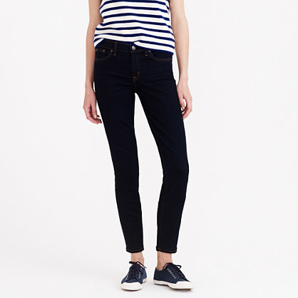Toothpick Jean In Classic Rinse - style: skinny leg; pattern: plain; pocket detail: traditional 5 pocket; waist: mid/regular rise; predominant colour: black; occasions: casual, evening; length: ankle length; fibres: cotton - stretch; jeans detail: dark wash; texture group: denim; pattern type: fabric; season: a/w 2014