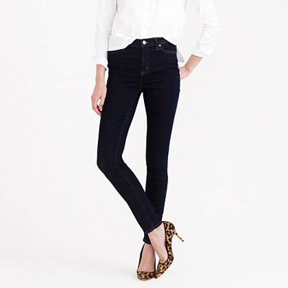 Petite Lookout High Rise Jean In Resin Wash - style: skinny leg; pattern: plain; waist: high rise; pocket detail: traditional 5 pocket; predominant colour: navy; occasions: casual; length: ankle length; fibres: cotton - stretch; jeans detail: dark wash; texture group: denim; pattern type: fabric; season: a/w 2014