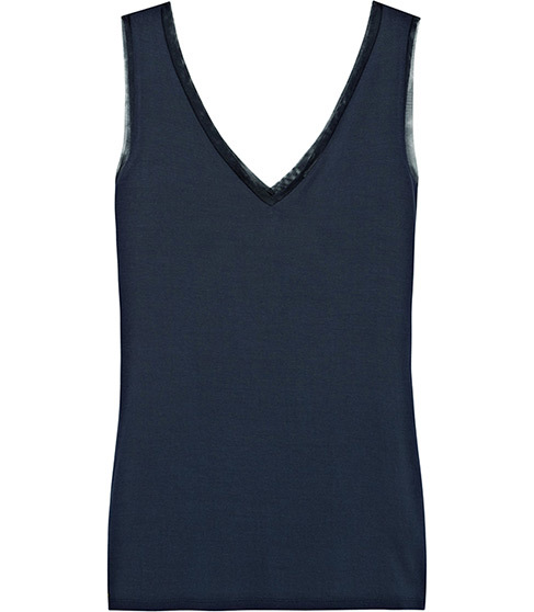 Ona V Neck Tank Top - neckline: v-neck; pattern: plain; sleeve style: sleeveless; style: vest top; predominant colour: teal; occasions: casual; length: standard; fibres: viscose/rayon - stretch; fit: body skimming; sleeve length: sleeveless; pattern type: fabric; texture group: jersey - stretchy/drapey; season: a/w 2014