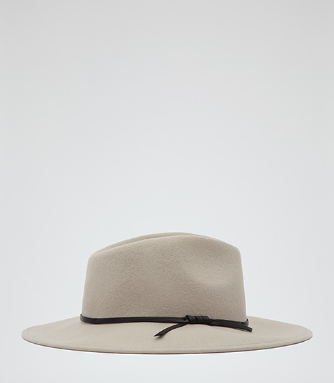 Ava Felt Fedora - predominant colour: stone; occasions: casual; type of pattern: standard; style: fedora; size: standard; material: felt; pattern: plain; season: a/w 2014
