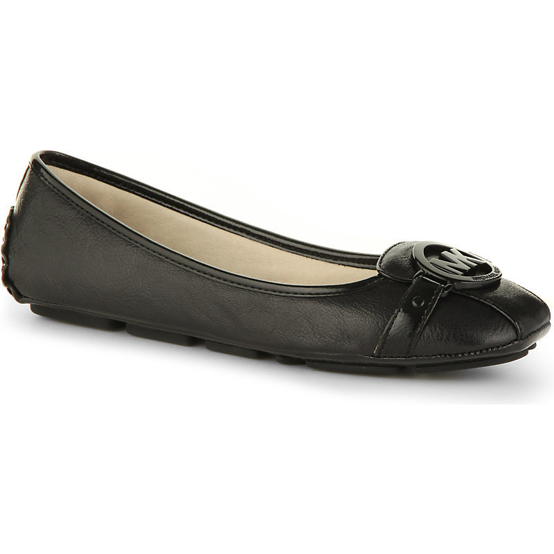 Fulton Moc Leather Pumps, Women's, Eur 38.5 / 5.5 Uk Women, Black/Other - predominant colour: black; occasions: casual, creative work; material: leather; heel height: flat; toe: round toe; style: ballerinas / pumps; finish: plain; pattern: plain; embellishment: applique; season: a/w 2014