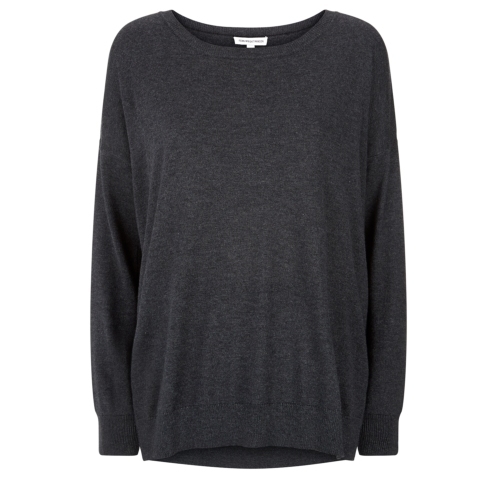 Elvie Jumper - neckline: round neck; sleeve style: dolman/batwing; pattern: plain; style: standard; predominant colour: charcoal; occasions: casual; length: standard; fit: loose; sleeve length: long sleeve; texture group: knits/crochet; pattern type: fabric; fibres: viscose/rayon - mix; season: a/w 2014