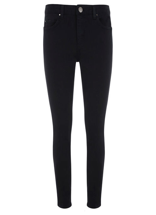 Seattle Navy Lux Skinny Jean - style: skinny leg; length: standard; pattern: plain; waist: high rise; pocket detail: traditional 5 pocket; predominant colour: navy; occasions: casual, creative work; jeans detail: dark wash; texture group: denim; pattern type: fabric; season: a/w 2014