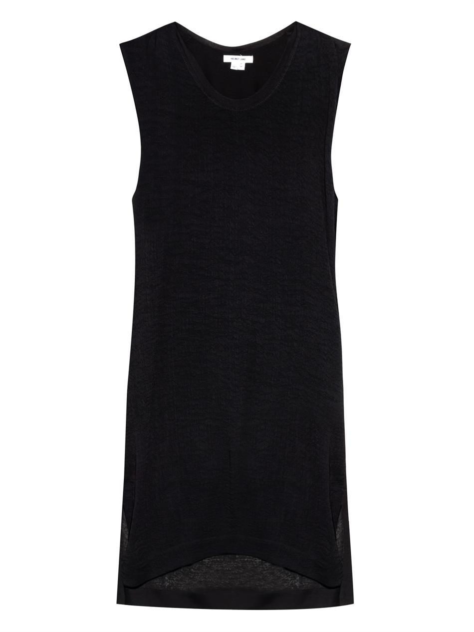 Swift Draped Back Dress - style: shift; neckline: round neck; sleeve style: capped; pattern: plain; predominant colour: black; occasions: casual, evening, creative work; length: just above the knee; fit: straight cut; sleeve length: sleeveless; pattern type: fabric; texture group: jersey - stretchy/drapey; fibres: viscose/rayon - mix; season: a/w 2014
