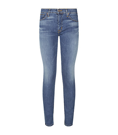 Krista Super Skinny Jeans - style: skinny leg; length: standard; pattern: plain; pocket detail: traditional 5 pocket; waist: mid/regular rise; predominant colour: denim; occasions: casual; fibres: cotton - stretch; jeans detail: whiskering, shading down centre of thigh; texture group: denim; pattern type: fabric; season: a/w 2014; wardrobe: basic