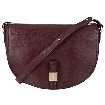 Tessie Satchel Soft Small Grain Leather Bag - predominant colour: burgundy; occasions: casual, creative work; type of pattern: standard; style: saddle; length: across body/long; size: standard; material: leather; pattern: plain; finish: plain; season: a/w 2015