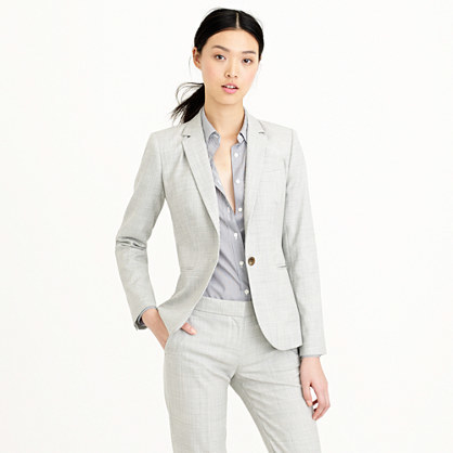Tall Campbell Blazer In Super 120s Wool - pattern: plain; style: single breasted blazer; collar: standard lapel/rever collar; predominant colour: light grey; occasions: work, creative work; length: standard; fit: tailored/fitted; fibres: wool - 100%; sleeve length: long sleeve; sleeve style: standard; collar break: medium; pattern type: fabric; texture group: woven light midweight; season: s/s 2015