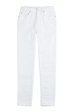 Stretch Cotton Skinny Jeans White - style: skinny leg; length: standard; pattern: plain; waist: high rise; pocket detail: traditional 5 pocket; predominant colour: white; occasions: casual, creative work; fibres: cotton - stretch; texture group: denim; pattern type: fabric; season: s/s 2015