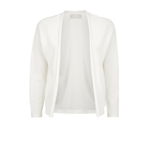 Windflower Cardigan - pattern: plain; neckline: collarless open; style: open front; predominant colour: white; occasions: casual, creative work; length: standard; fibres: cotton - 100%; fit: standard fit; sleeve length: 3/4 length; sleeve style: standard; texture group: knits/crochet; pattern type: knitted - fine stitch; season: s/s 2015
