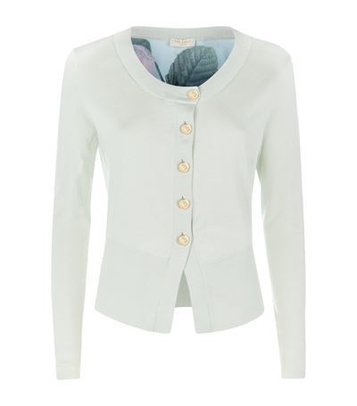 Distinguishing Rose Cardigan - neckline: round neck; pattern: plain; predominant colour: ivory/cream; occasions: casual, work, creative work; length: standard; style: standard; fibres: polyester/polyamide - 100%; fit: standard fit; sleeve length: long sleeve; sleeve style: standard; texture group: knits/crochet; pattern type: knitted - fine stitch; season: s/s 2015; wardrobe: basic