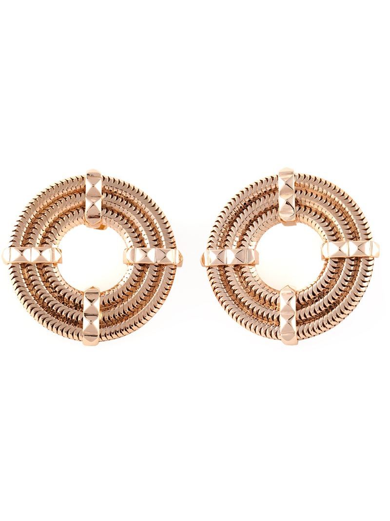 'apollo' Earrings, Women's, Metallic - predominant colour: gold; occasions: casual, evening, occasion, creative work; style: stud; length: short; size: small/fine; material: chain/metal; fastening: pierced; finish: metallic; season: s/s 2015