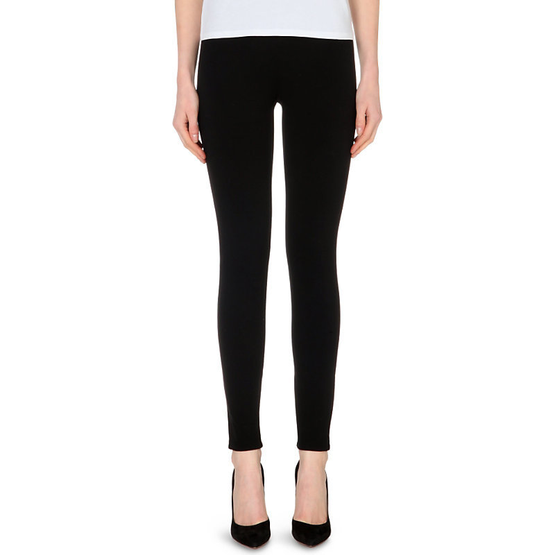 Shawn Stretch Jersey Leggings, Women's, Size: Large, Black - pattern: plain; style: leggings; waist detail: elasticated waist; waist: mid/regular rise; predominant colour: black; occasions: casual; length: ankle length; texture group: jersey - clingy; fit: skinny/tight leg; pattern type: fabric; season: s/s 2015