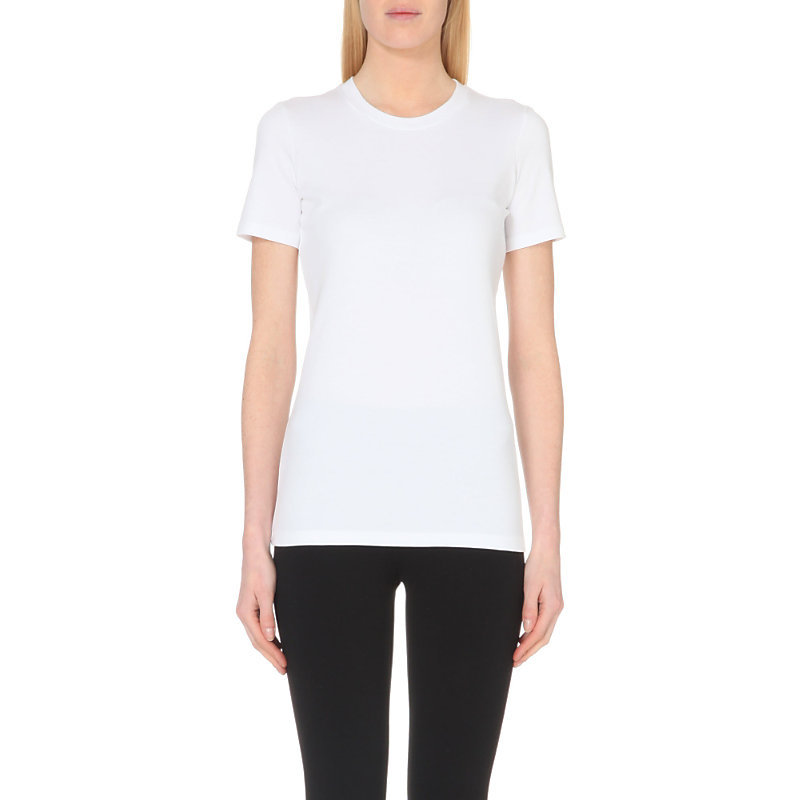 Johnna Cotton Jersey T Shirt, Women's, Size: Medium, White - pattern: plain; style: t-shirt; predominant colour: white; occasions: casual; length: standard; fibres: cotton - 100%; fit: body skimming; neckline: crew; sleeve length: short sleeve; sleeve style: standard; pattern type: fabric; texture group: jersey - stretchy/drapey; season: s/s 2015