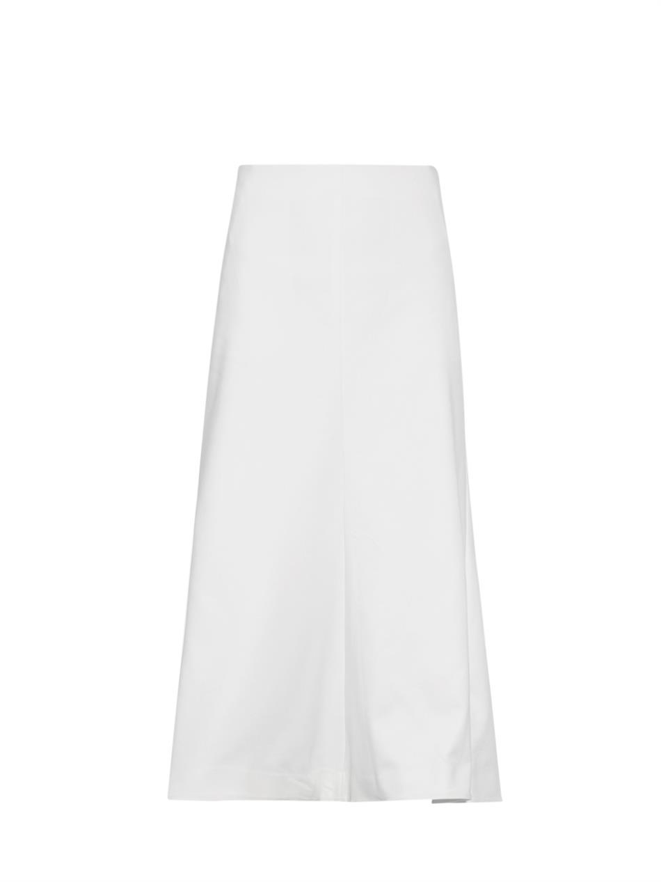 Agathe Midi Skirt - length: below the knee; pattern: plain; style: full/prom skirt; fit: loose/voluminous; waist: high rise; predominant colour: white; occasions: casual, evening, creative work; fibres: cotton - mix; texture group: crepes; pattern type: fabric; season: s/s 2015