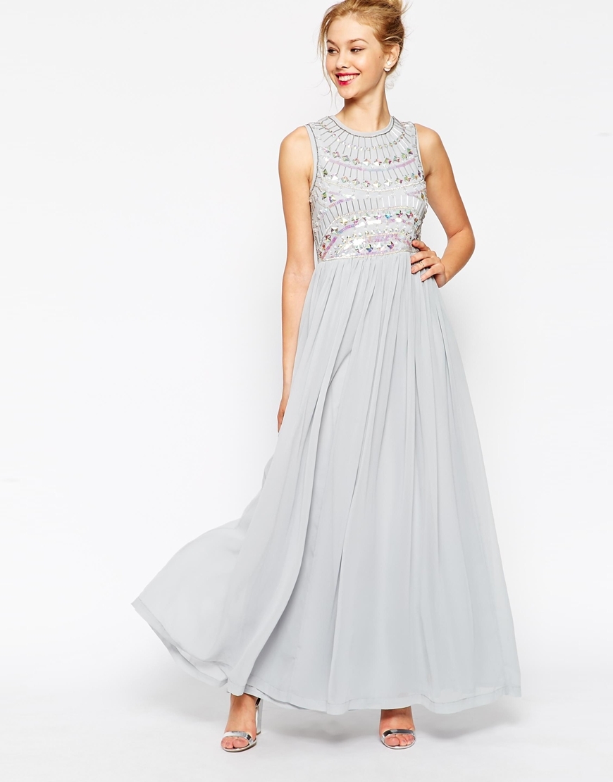 Embellished Armour Maxi Dress Nude - style: ballgown; pattern: plain; sleeve style: sleeveless; bust detail: added detail/embellishment at bust; predominant colour: light grey; occasions: evening, occasion; length: floor length; fit: fitted at waist & bust; fibres: polyester/polyamide - 100%; neckline: crew; sleeve length: sleeveless; texture group: sheer fabrics/chiffon/organza etc.; pattern type: fabric; embellishment: beading; trends: sheer indulgence; season: s/s 2015