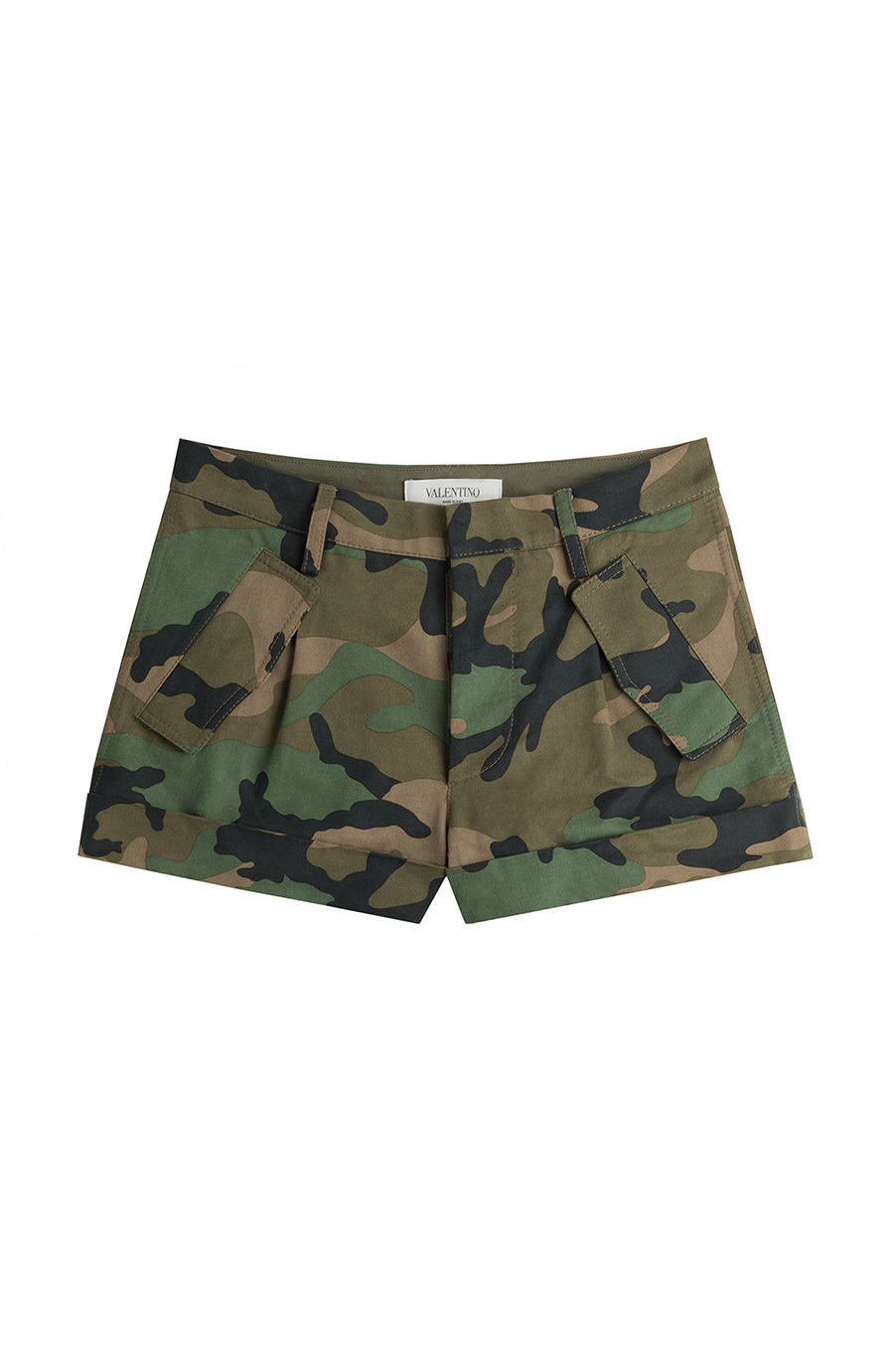 Cash & Rocket Camouflage Cotton Shorts Green - waist: mid/regular rise; secondary colour: dark green; predominant colour: khaki; occasions: casual, holiday; fibres: cotton - 100%; texture group: cotton feel fabrics; pattern type: fabric; pattern: camouflage; season: s/s 2015; pattern size: standard (bottom); multicoloured: multicoloured; style: shorts; length: short shorts; fit: slim leg