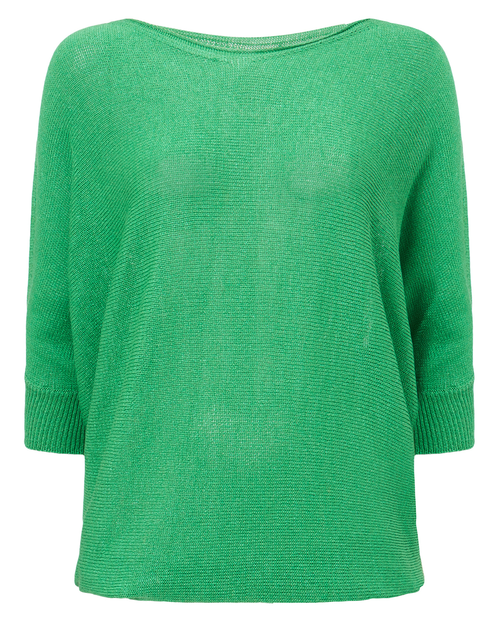 Tape Yarn Becca Batwing - neckline: slash/boat neckline; sleeve style: dolman/batwing; pattern: plain; style: standard; predominant colour: emerald green; occasions: casual; length: standard; fit: loose; sleeve length: 3/4 length; texture group: knits/crochet; pattern type: fabric; season: s/s 2015