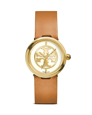The Reva Watch, 28mm - predominant colour: tan; secondary colour: gold; occasions: casual, work, creative work; style: fashion watch; size: standard; material: leather; finish: metallic; pattern: plain; season: s/s 2015