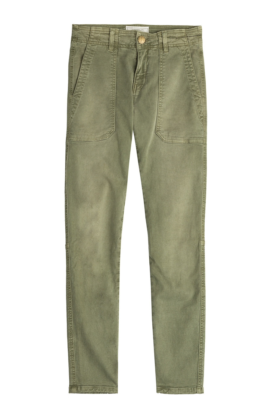 Skinny Cargo Pants Green - pattern: plain; waist: mid/regular rise; predominant colour: khaki; occasions: casual; length: ankle length; texture group: cotton feel fabrics; fit: slim leg; pattern type: fabric; style: standard; season: s/s 2015