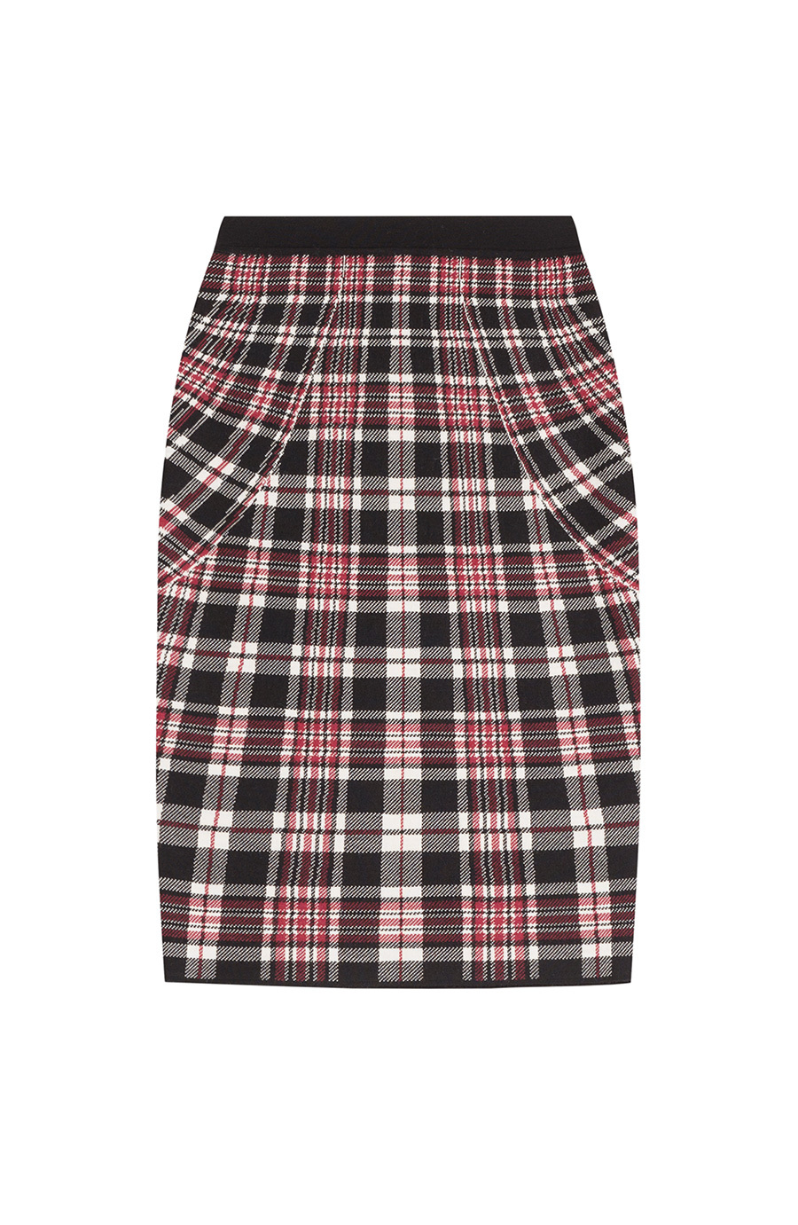 Checked Wool Skirt Multicolor - pattern: checked/gingham; style: pencil; fit: tailored/fitted; waist: mid/regular rise; secondary colour: black; occasions: casual, creative work; length: just above the knee; fibres: wool - 100%; pattern type: fabric; texture group: woven light midweight; predominant colour: raspberry; season: s/s 2015; pattern size: standard (bottom); multicoloured: multicoloured