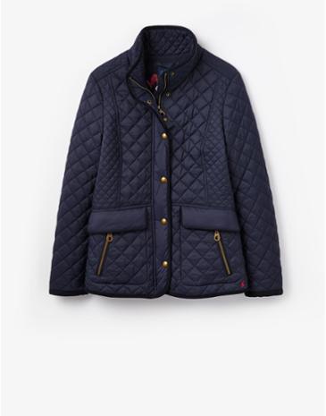 Newdale Classic Fit Quilted Jacket Marine Navy - pattern: plain; length: standard; collar: funnel; style: single breasted; predominant colour: navy; occasions: casual; fit: straight cut (boxy); fibres: polyester/polyamide - 100%; sleeve length: long sleeve; sleeve style: standard; texture group: technical outdoor fabrics; collar break: high; pattern type: fabric; embellishment: quilted; season: s/s 2015; hip detail: front pockets at hip