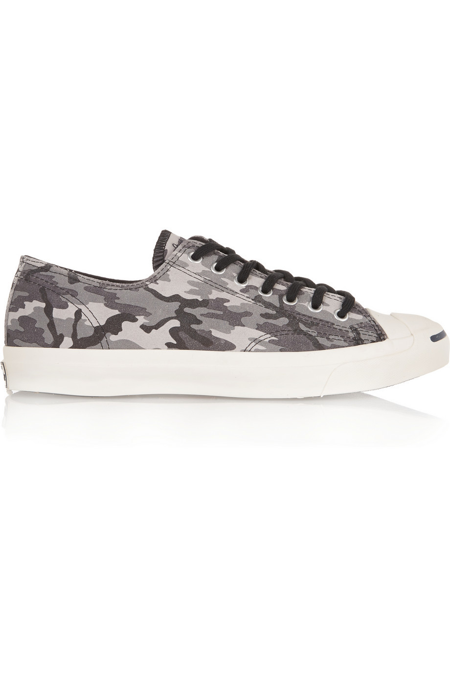 Jack Purcell Camouflage Print Canvas Sneakers Gray - secondary colour: charcoal; predominant colour: light grey; occasions: casual; material: fabric; heel height: flat; toe: round toe; style: trainers; finish: plain; pattern: camouflage; shoe detail: moulded soul; season: s/s 2015