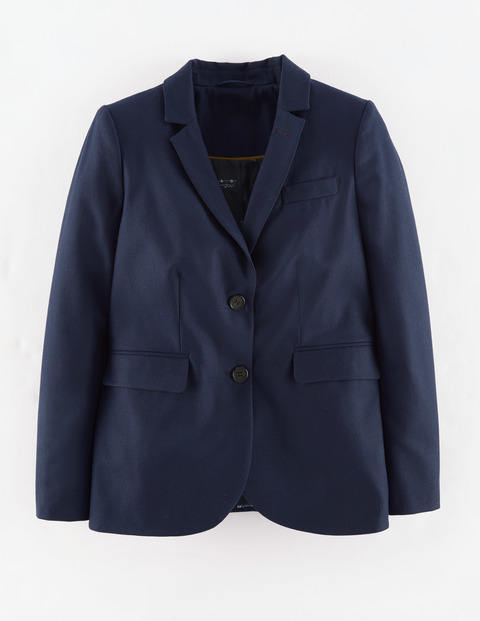 Chelsea Jacket Navy Women, Navy - pattern: plain; style: single breasted blazer; collar: standard lapel/rever collar; predominant colour: navy; occasions: casual, work, creative work; length: standard; fit: tailored/fitted; fibres: polyester/polyamide - 100%; sleeve length: long sleeve; sleeve style: standard; collar break: medium; pattern type: fabric; texture group: woven light midweight; season: s/s 2015