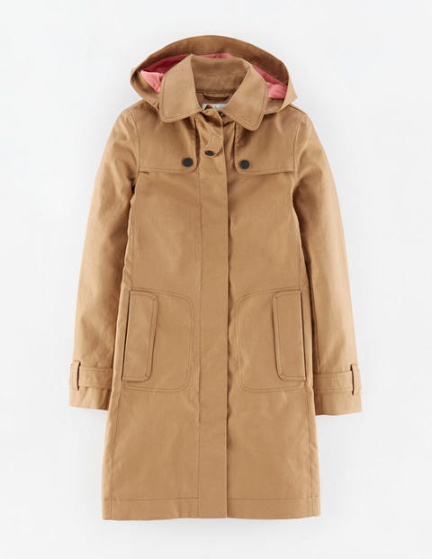 The Mac Acorn Women, Acorn - pattern: plain; style: mac; back detail: hood; length: mid thigh; predominant colour: camel; occasions: casual, creative work; fit: straight cut (boxy); collar: shirt collar/peter pan/zip with opening; sleeve length: long sleeve; sleeve style: standard; collar break: high; pattern type: fabric; texture group: other - light to midweight; season: s/s 2015
