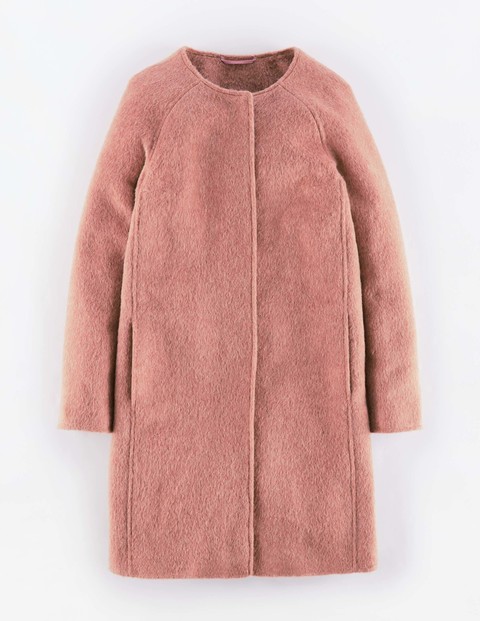 Sienna Coat Carnation Women, Carnation - pattern: plain; length: below the bottom; collar: round collar/collarless; style: single breasted; fit: slim fit; predominant colour: pink; occasions: casual, creative work; sleeve length: long sleeve; sleeve style: standard; collar break: medium; pattern type: fabric; texture group: woven bulky/heavy; season: s/s 2015