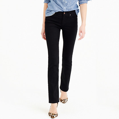 Bootcut Jean In Black - style: bootcut; length: standard; pattern: plain; pocket detail: traditional 5 pocket; waist: mid/regular rise; predominant colour: navy; occasions: casual; fibres: cotton - stretch; jeans detail: dark wash; texture group: denim; pattern type: fabric; season: a/w 2015