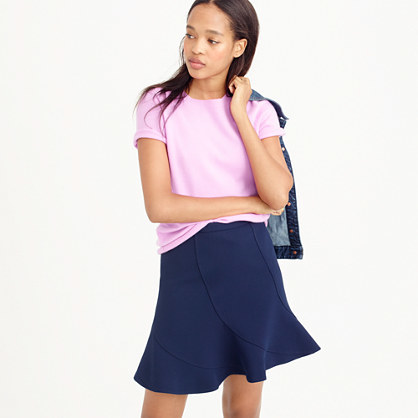 Italian Cashmere Short Sleeve T Shirt - pattern: plain; style: t-shirt; predominant colour: navy; occasions: casual, creative work; length: standard; fit: loose; neckline: crew; sleeve length: short sleeve; sleeve style: standard; texture group: knits/crochet; pattern type: knitted - fine stitch; season: a/w 2015