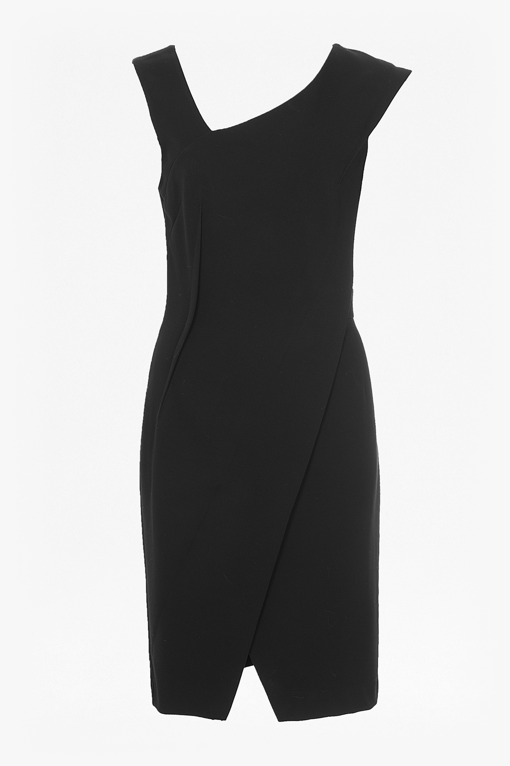Lula Stretch Asymmetric Dress Acid Blonde - fit: tailored/fitted; pattern: plain; sleeve style: sleeveless; style: asymmetric (top); neckline: asymmetric; predominant colour: black; occasions: evening, occasion; length: just above the knee; fibres: polyester/polyamide - 100%; sleeve length: sleeveless; texture group: crepes; pattern type: fabric; season: a/w 2015