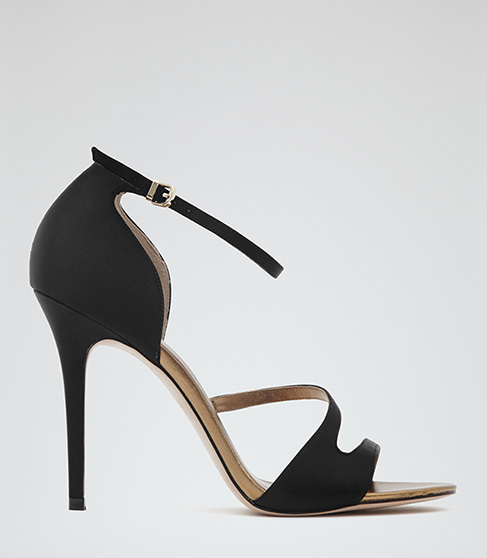 Freestyle Strappy Sandals - predominant colour: black; occasions: evening, occasion; material: leather; ankle detail: ankle strap; heel: stiletto; toe: open toe/peeptoe; style: strappy; finish: plain; pattern: plain; heel height: very high; season: a/w 2015